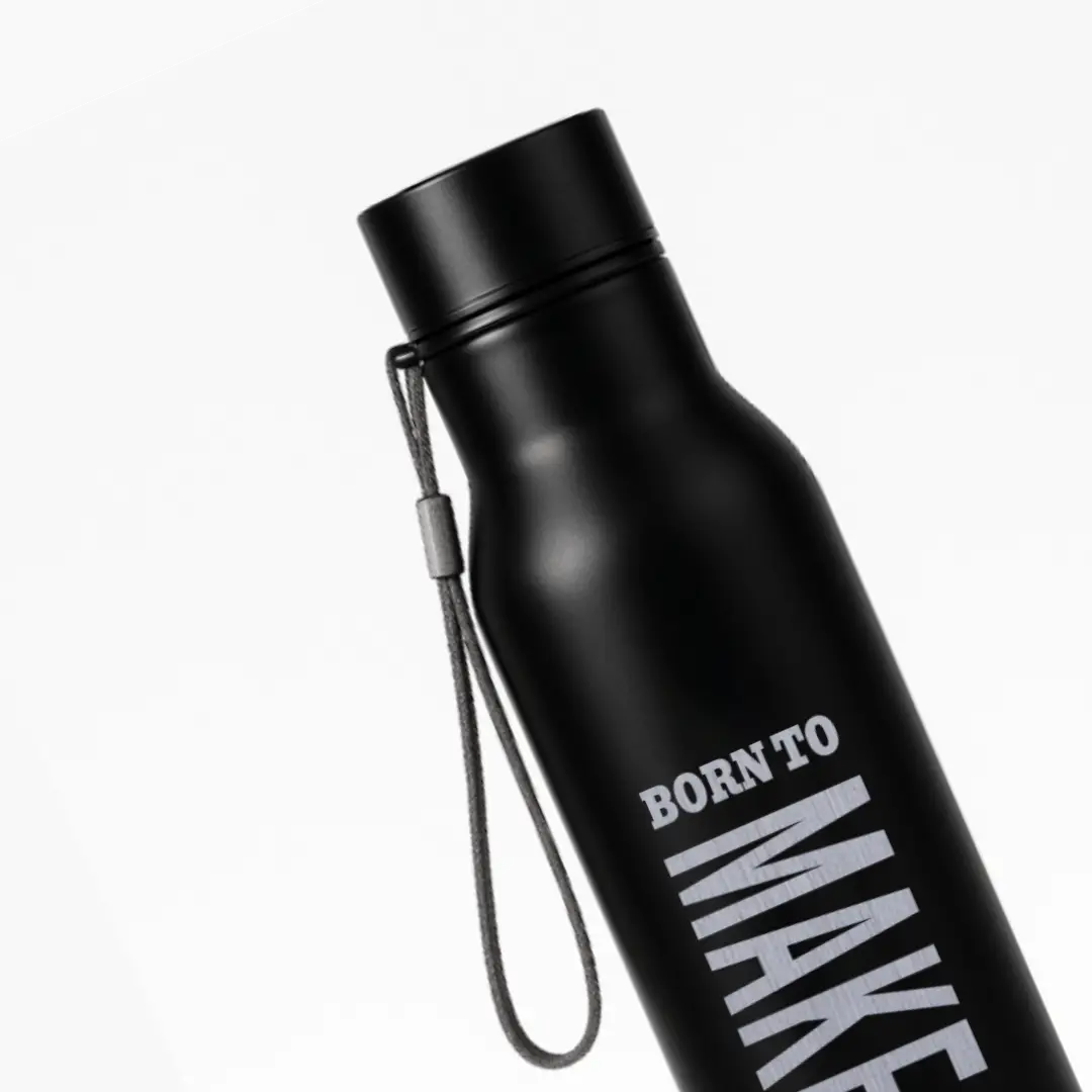 Born To Make Money Black SS Water Bottle - Image 2