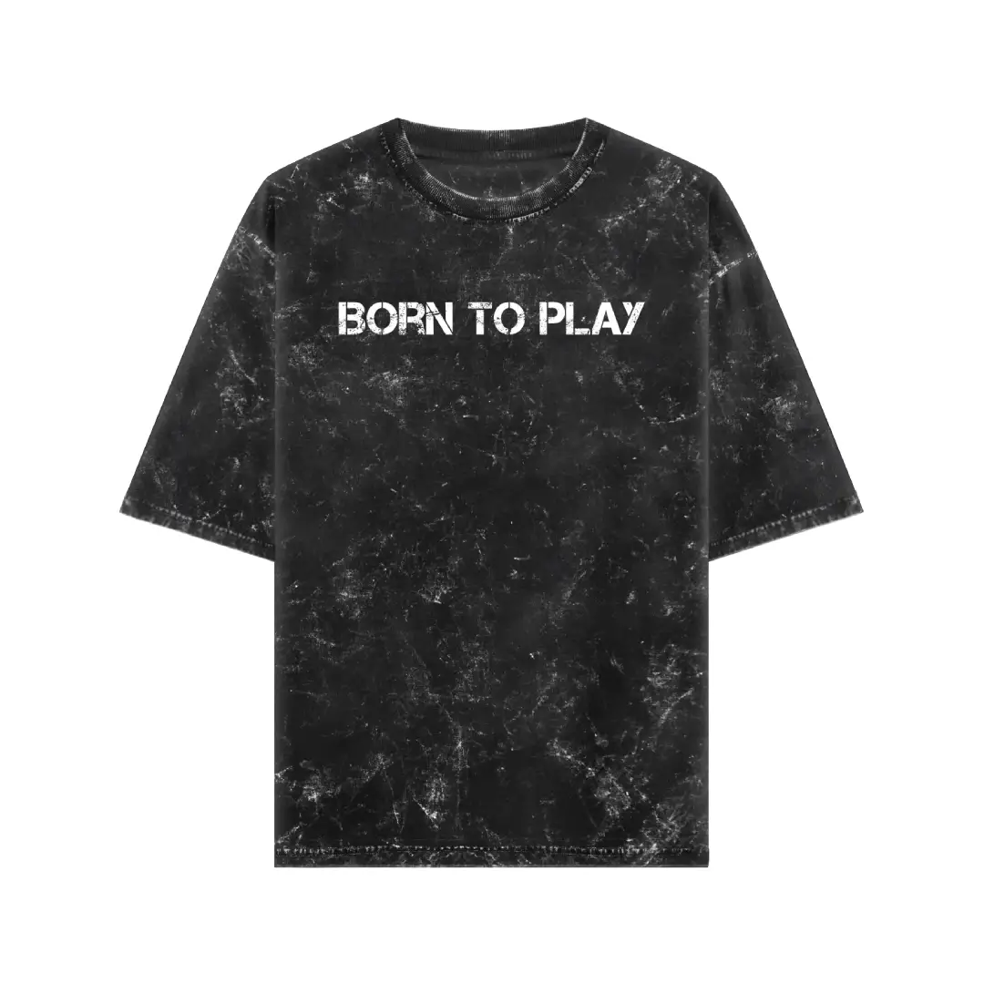 Born To Play Acid Washed Oversized T-shirt - Image 2