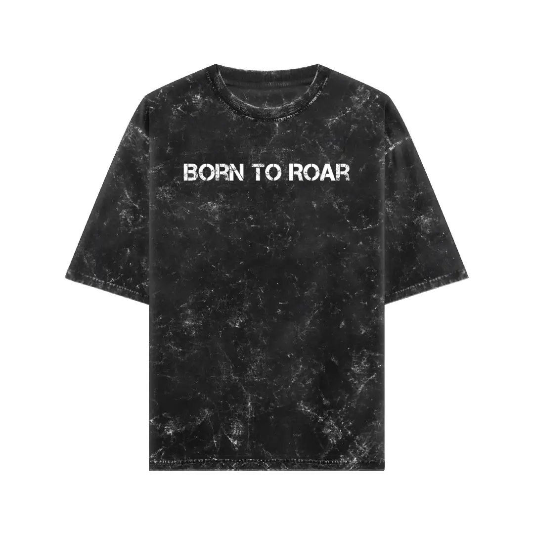 Born To Roar Acid Washed Oversized T-shirt - Image 2