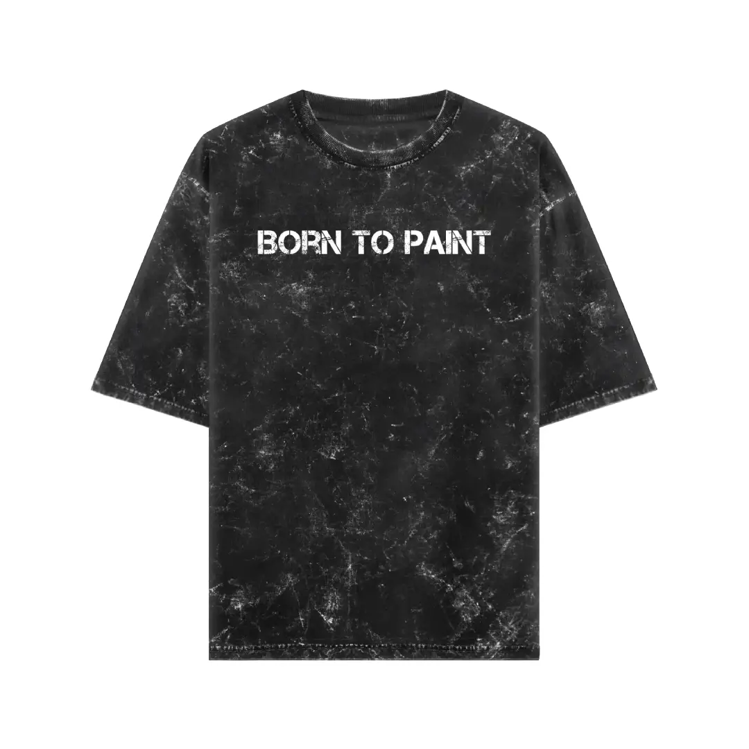 Born To Paint Acid Washed Oversized T-shirt