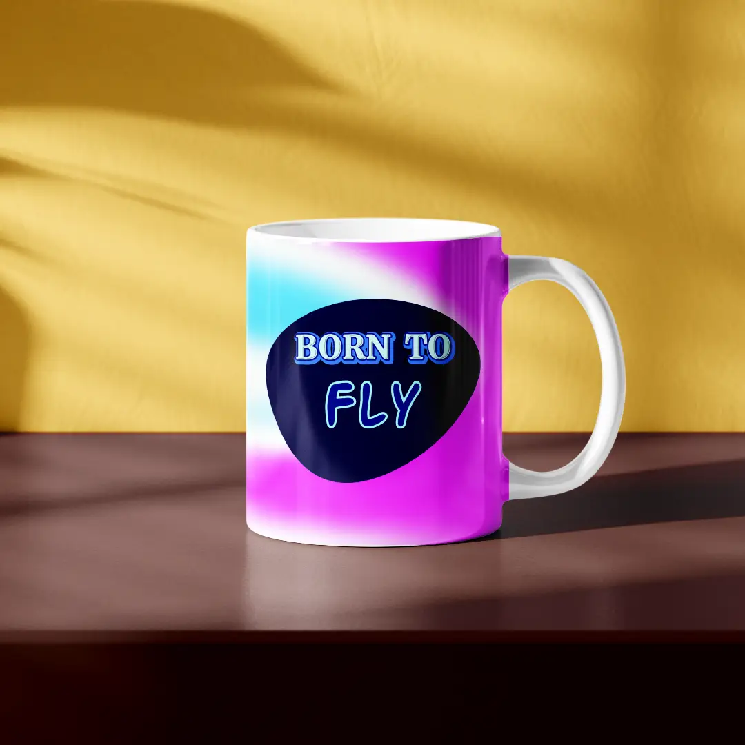 Born To Fly Bargain24 White Ceramic Coffee Mug