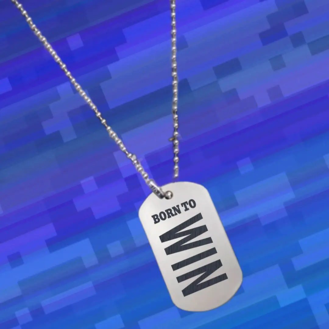 Born To Win Everyday Dog Tag Chain Pendant - Image 2