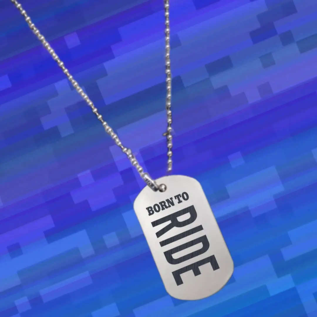 Born To Ride Everyday Dog Tag Chain Pendant - Image 2