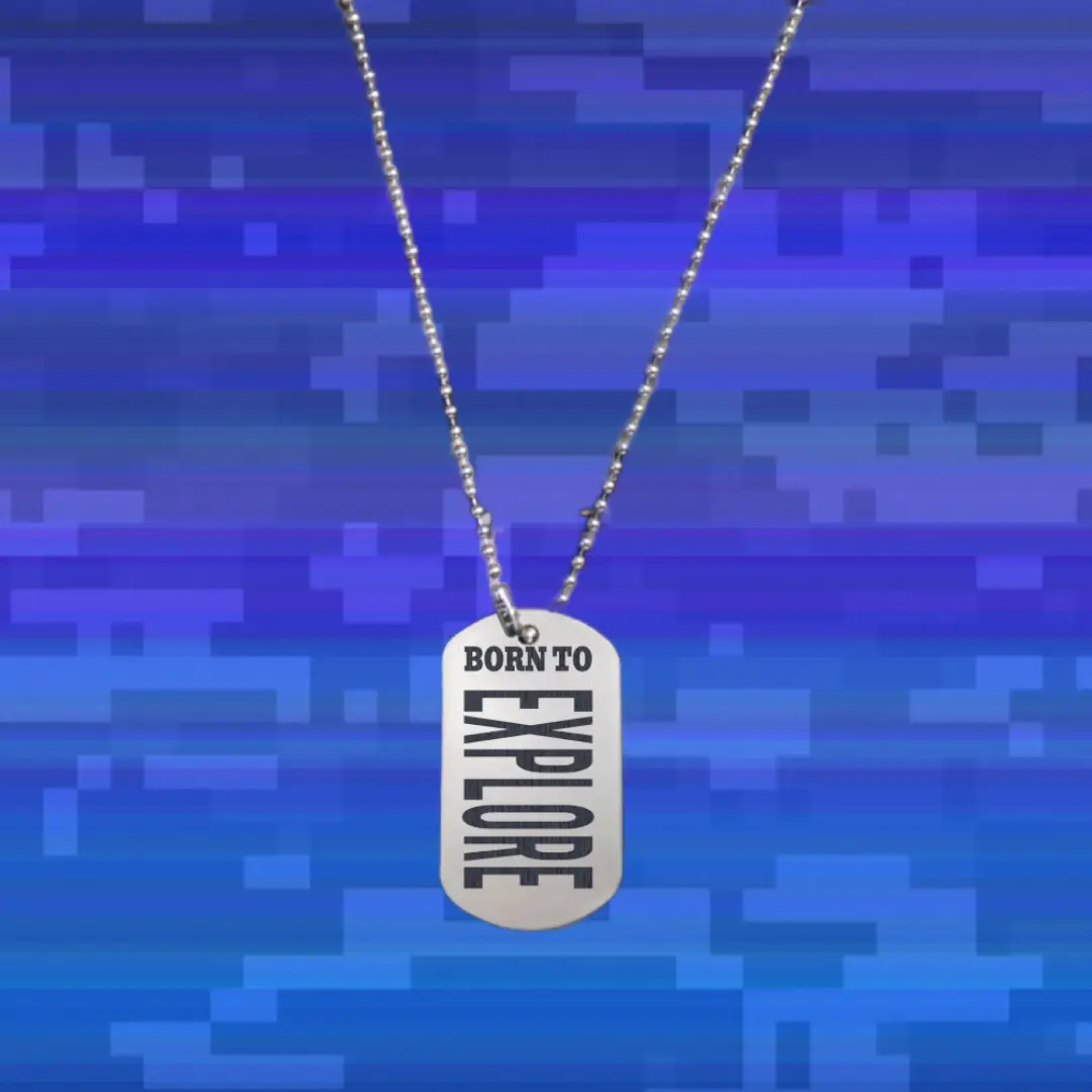 Born To Explore Everyday Dog Tag Chain Pendant