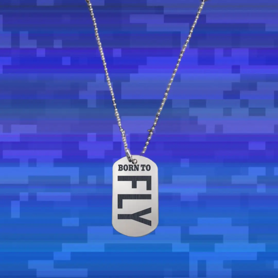 Born To Fly Everyday Dog Tag Chain Pendant