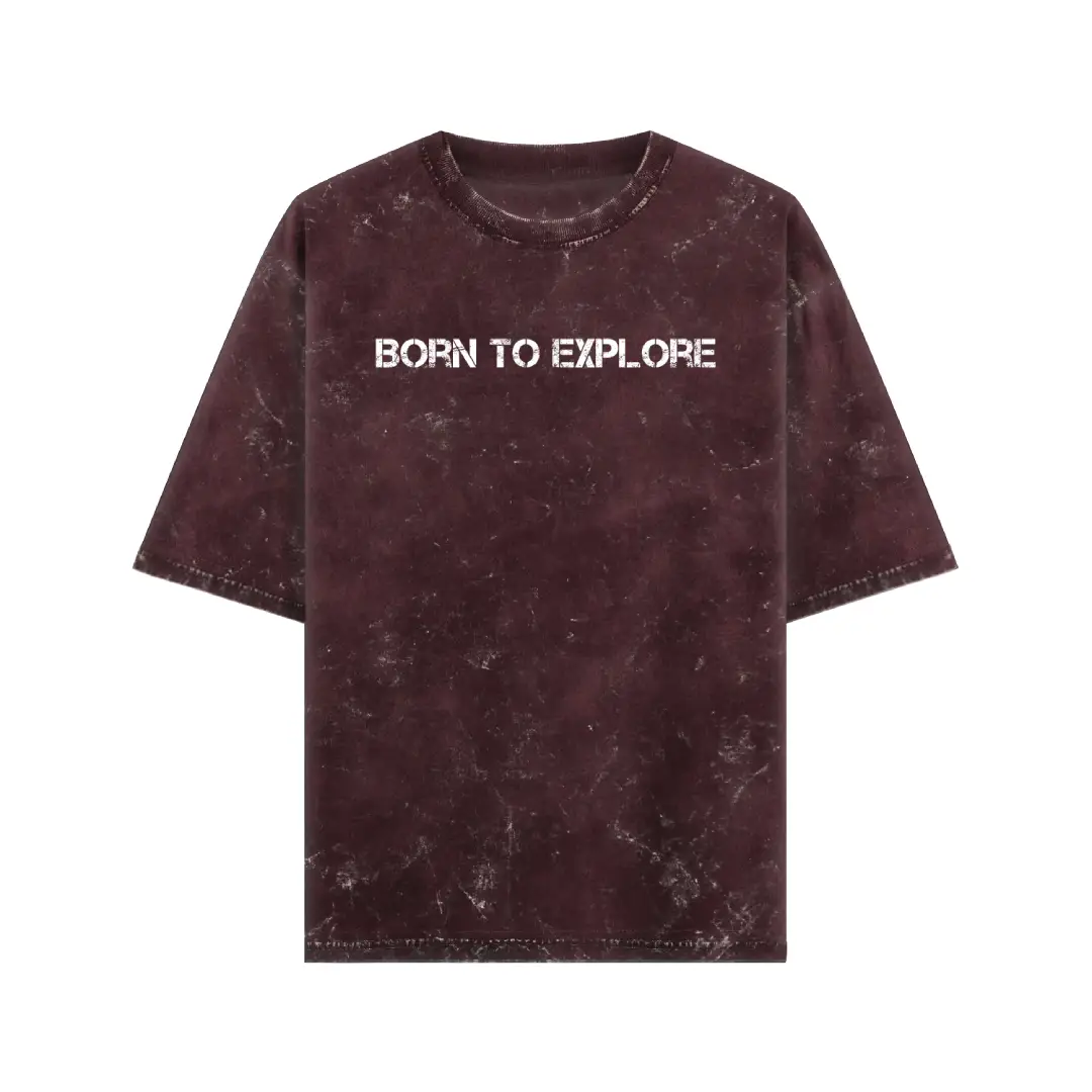 Born To Explore Acid Washed Oversized T-shirt - Image 3