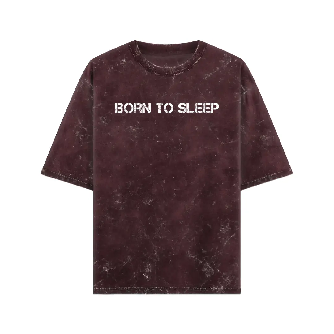 Born To Sleep Acid Washed Oversized T-shirt - Image 4