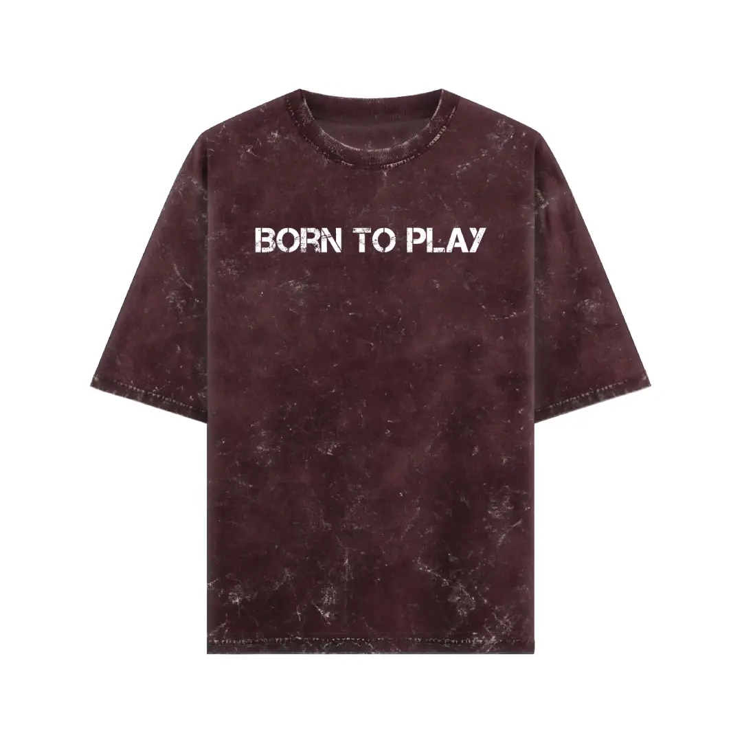 Born To Play Acid Washed Oversized T-shirt - Image 4