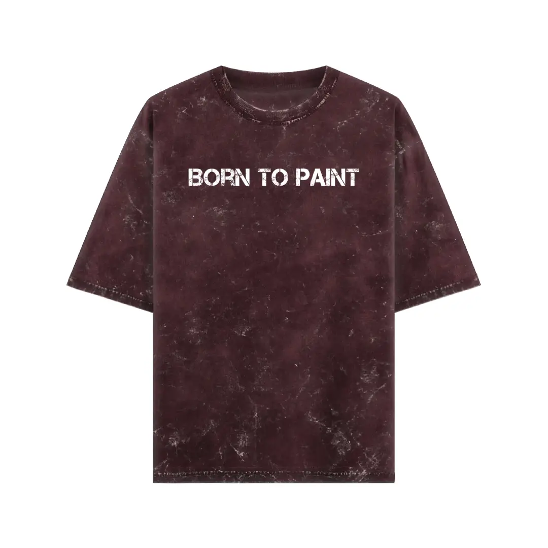 Born To Paint Acid Washed Oversized T-shirt - Image 3