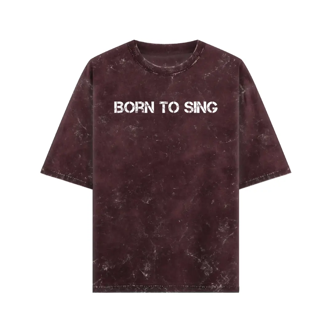 Born To Sing Acid Washed Oversized T-shirt - Image 4