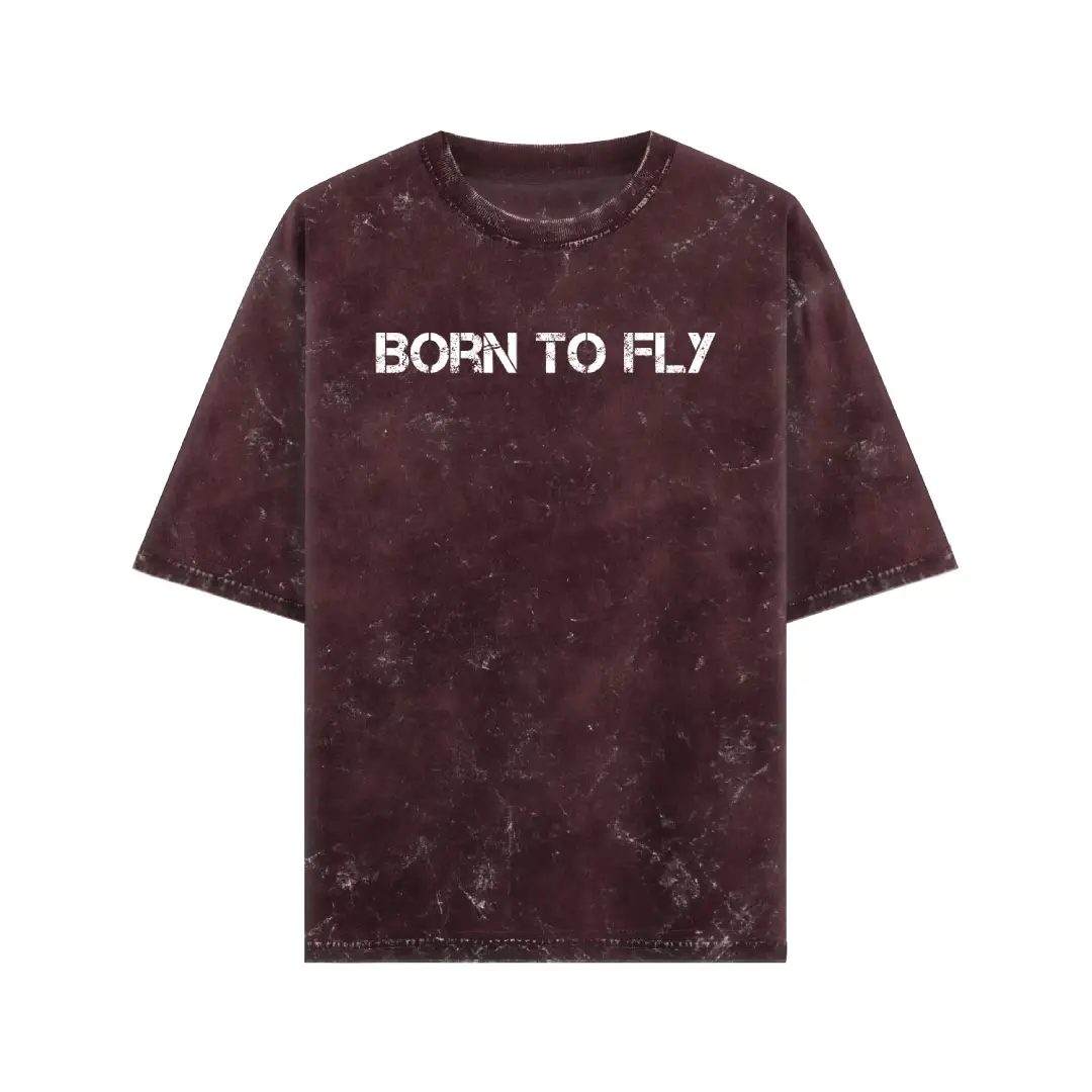 Born To Fly Acid Washed Oversized T-shirt - Image 4