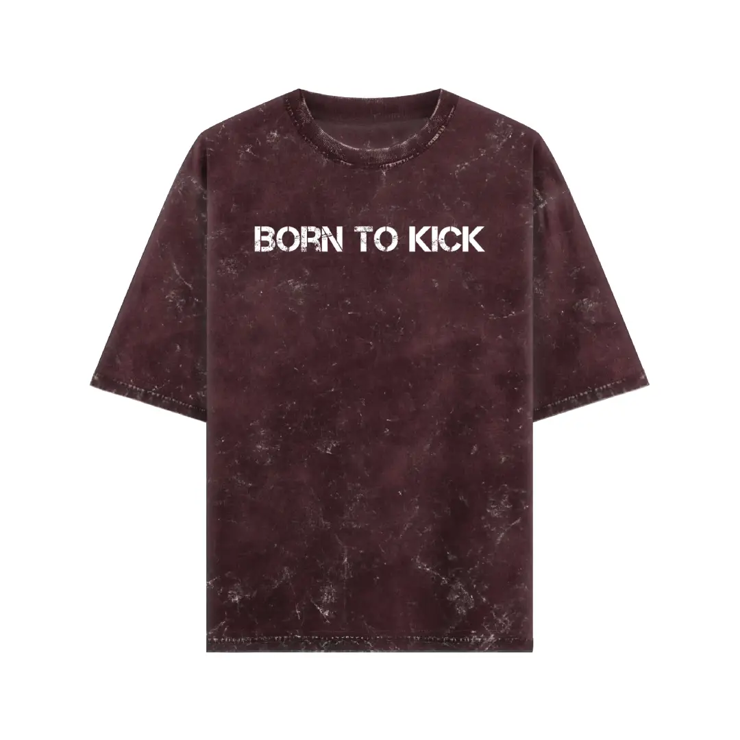 Born To Kick Acid Washed Oversized T-shirt