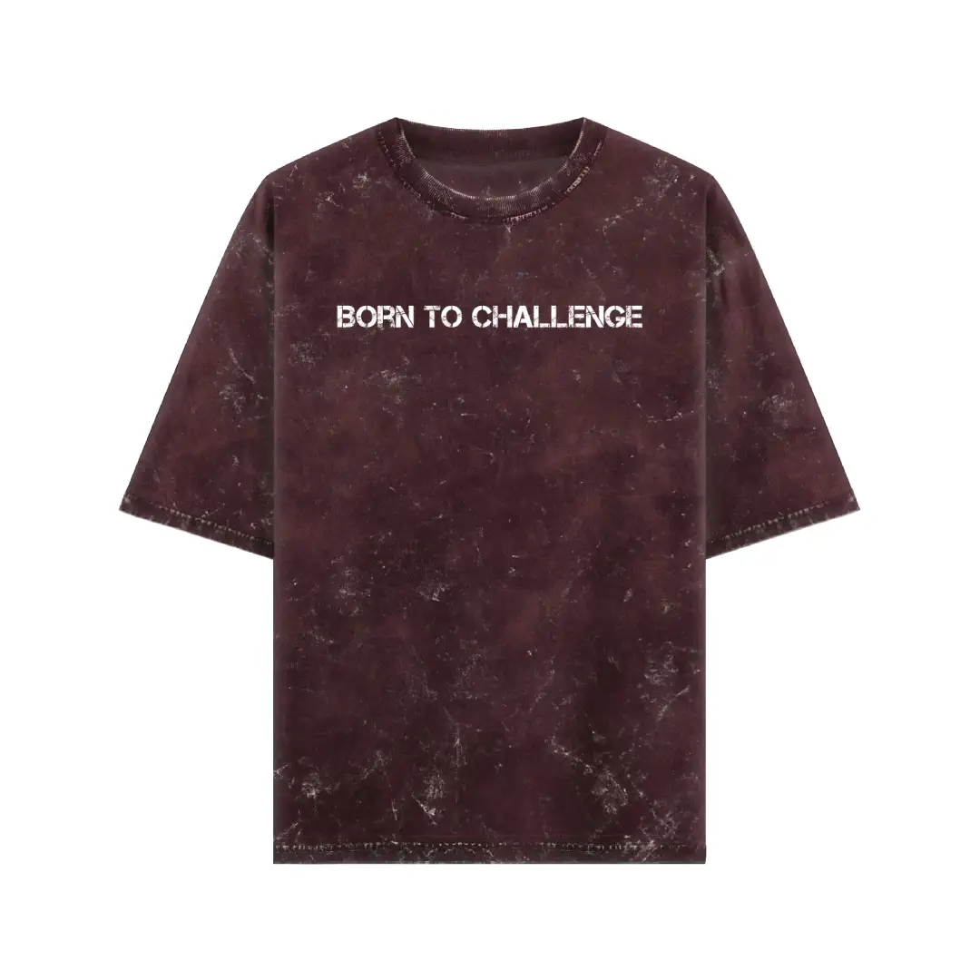 Born To Challenge Acid Washed Oversized T-shirt - Image 4