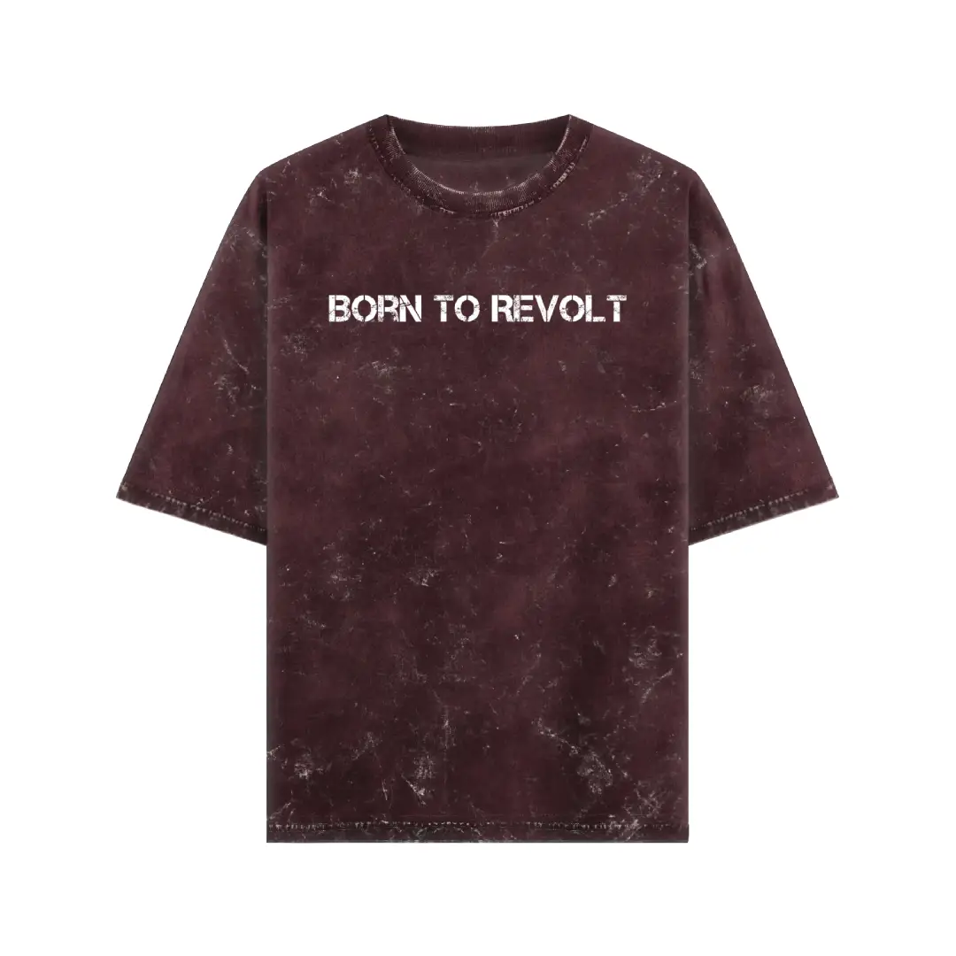 Born To Revolt Acid Washed Oversized T-shirt - Image 4