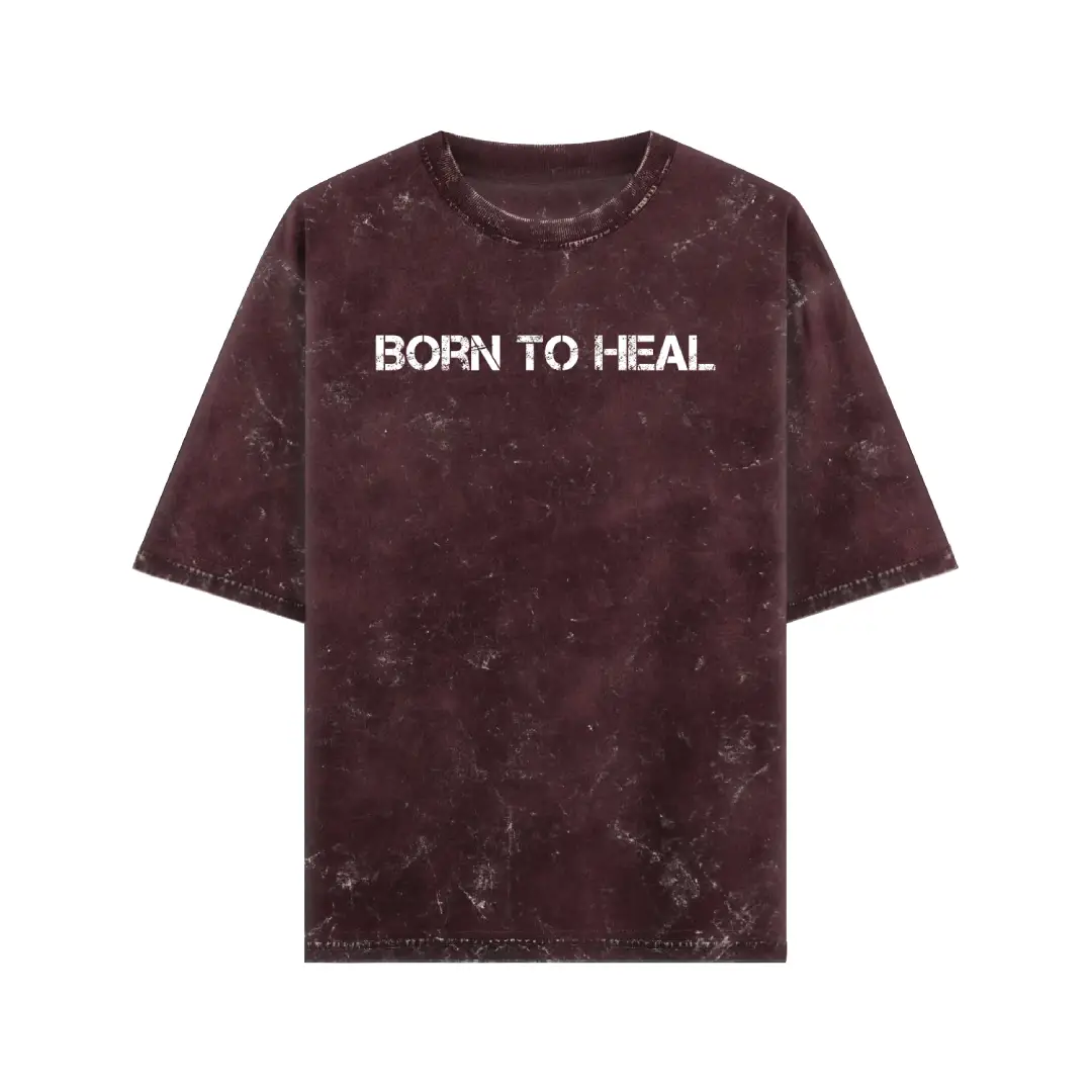Born To Heal Acid Washed Oversized T-shirt - Image 3