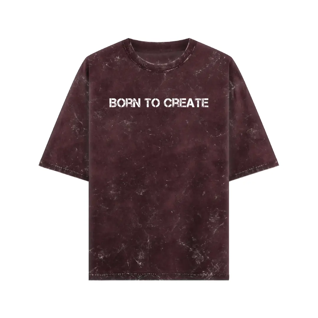 Born To Create Acid Washed Oversized T-shirt - Image 3
