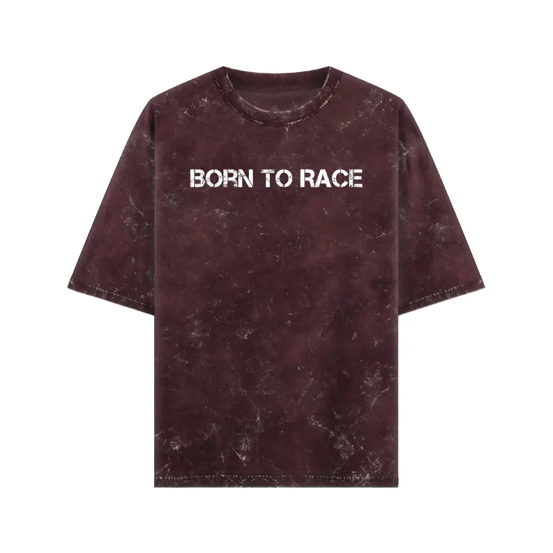 Born To Race Acid Washed Oversized T-shirt - Image 3