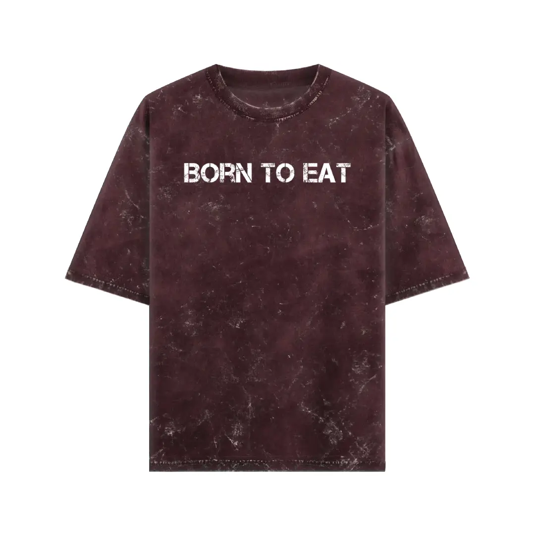 Born To Eat Acid Washed Oversized T-shirt - Image 3
