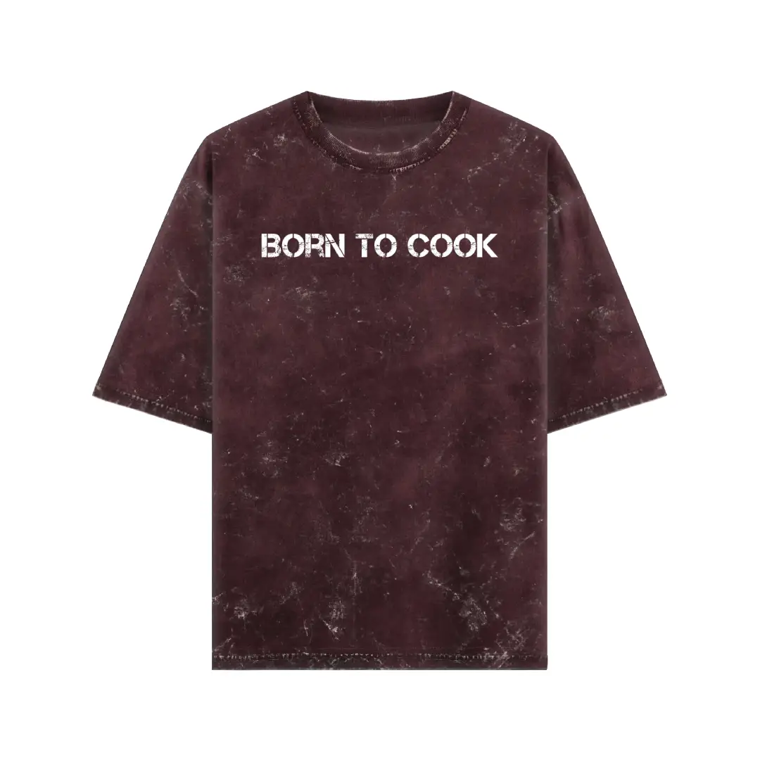 Born To Cook Acid Washed Oversized T-shirt - Image 3