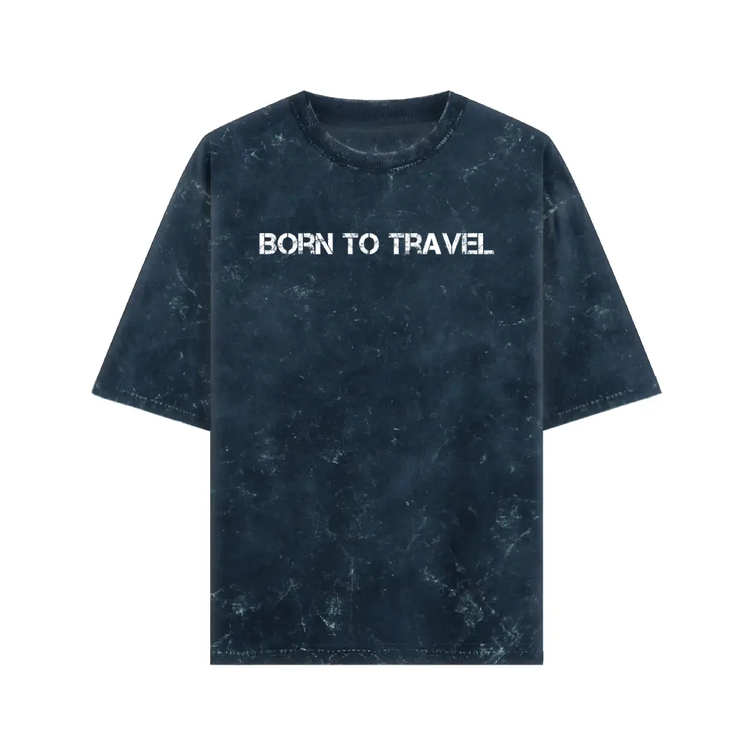 Born To Travel Acid Washed Oversized T-shirt - Image 4