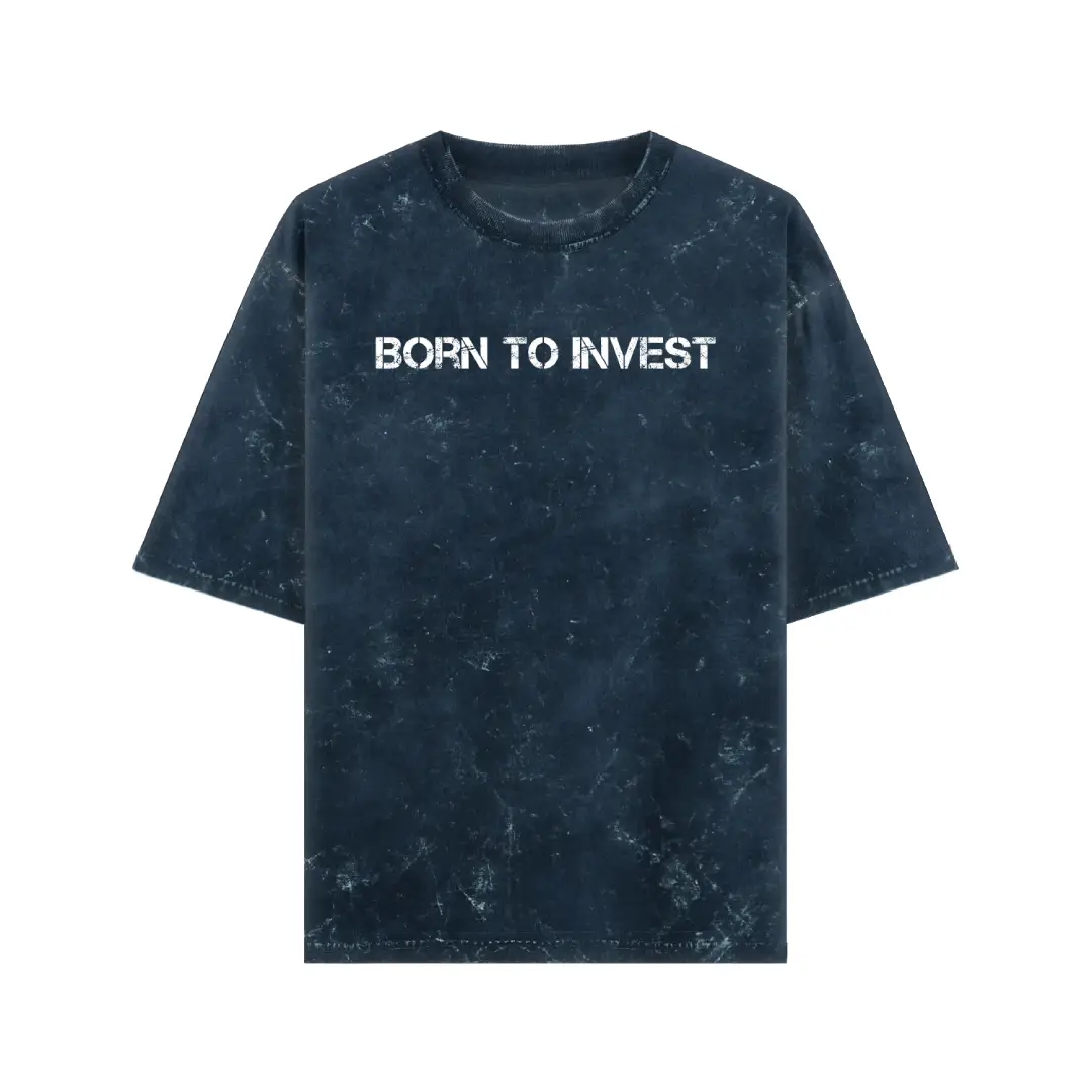 Born To Invest Acid Washed Oversized T-shirt - Image 5