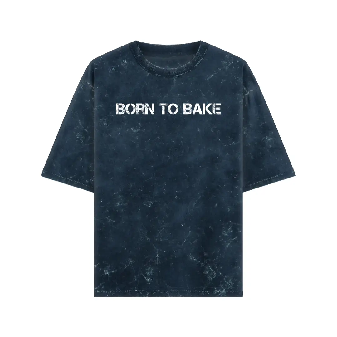 Born To Bake Acid Washed Oversized T-shirt - Image 4