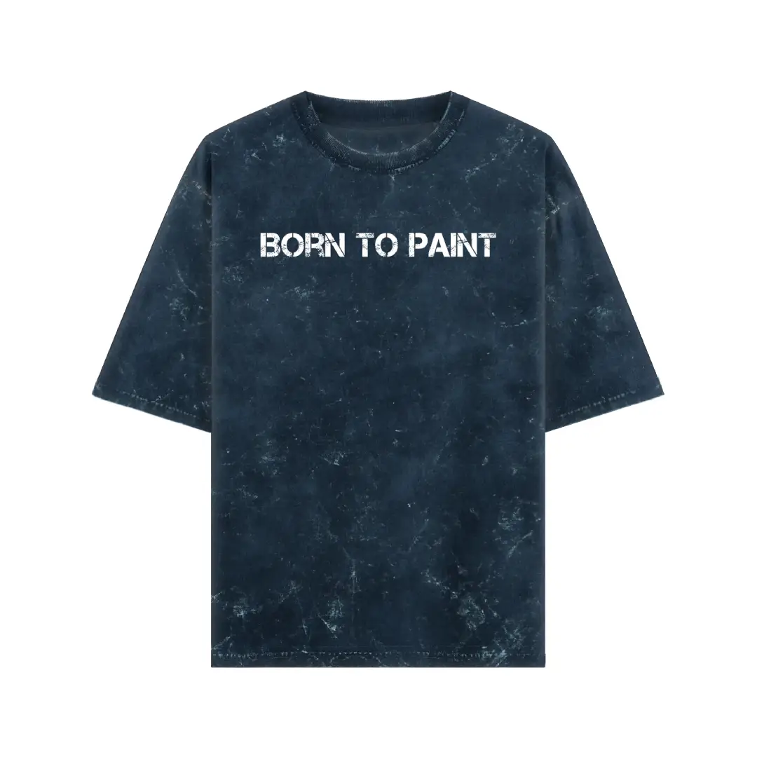 Born To Paint Acid Washed Oversized T-shirt - Image 4
