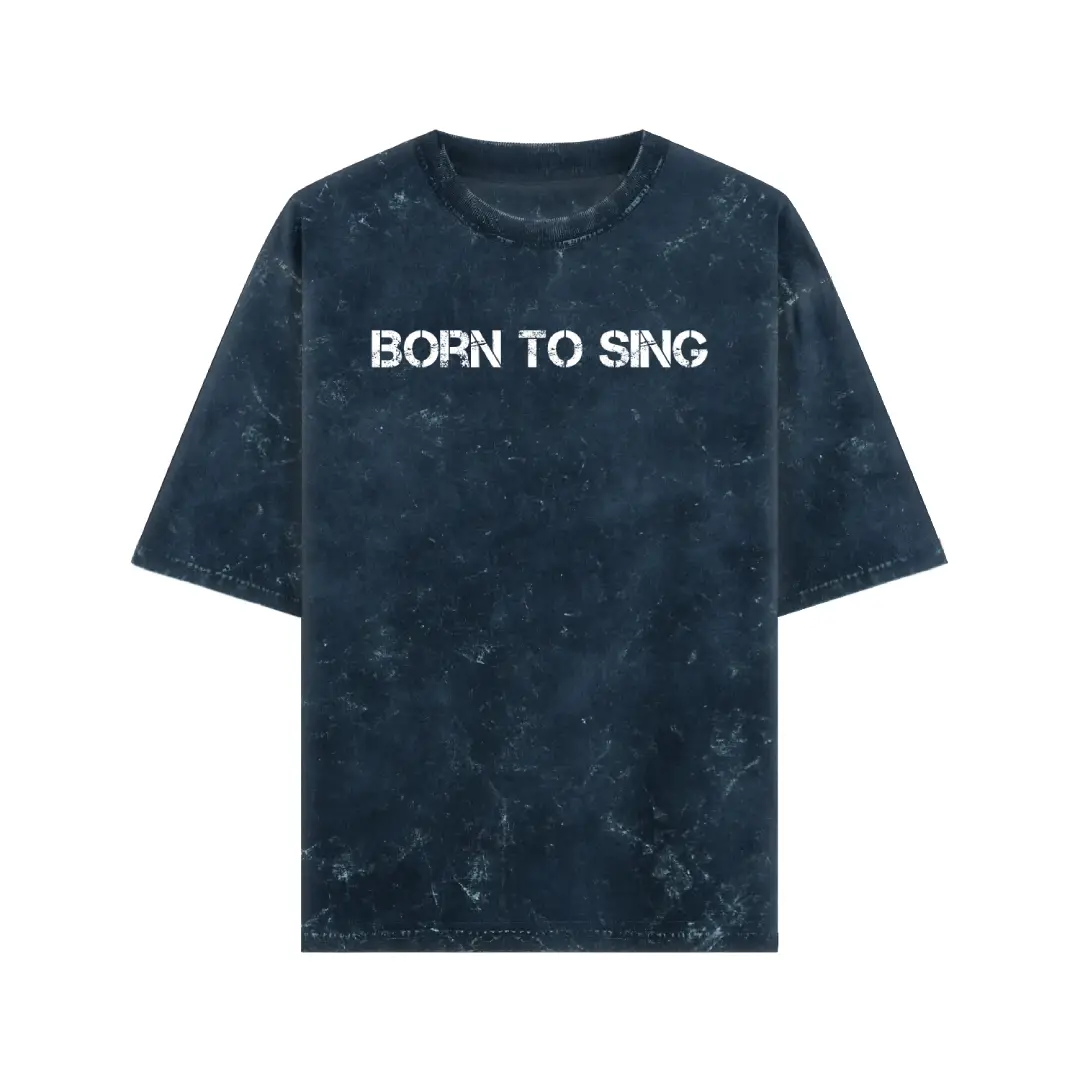 Born To Sing Acid Washed Oversized T-shirt - Image 5