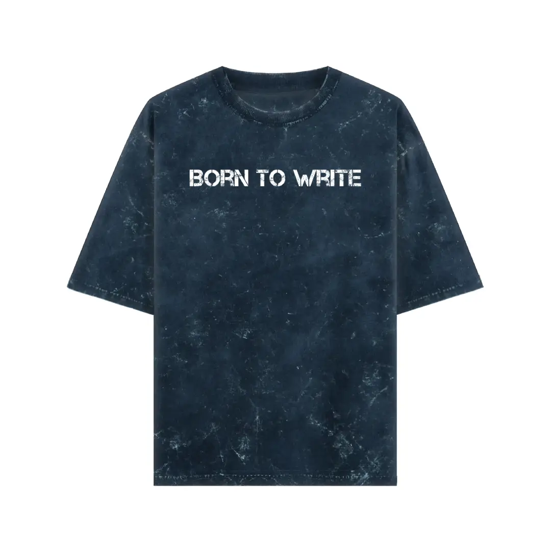 Born To Write Acid Washed Oversized T-shirt - Image 5