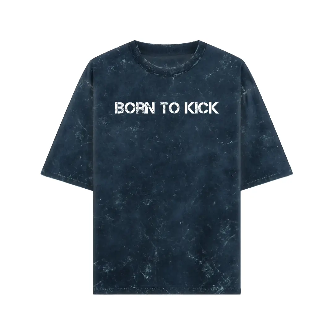 Born To Kick Acid Washed Oversized T-shirt - Image 4