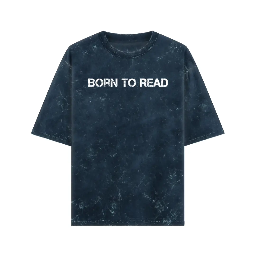 Born To Read Acid Washed Oversized T-shirt - Image 5