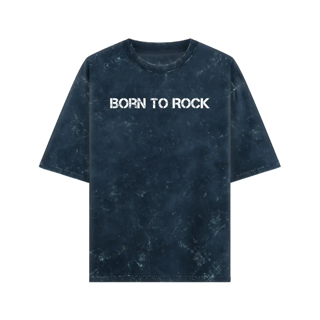 Born To Rock Acid Washed Oversized T-shirt - Image 4