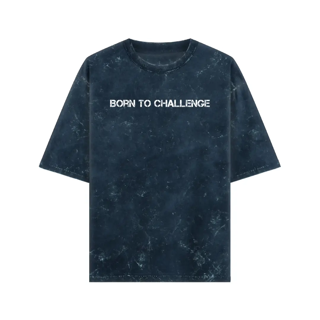 Born To Challenge Acid Washed Oversized T-shirt - Image 5