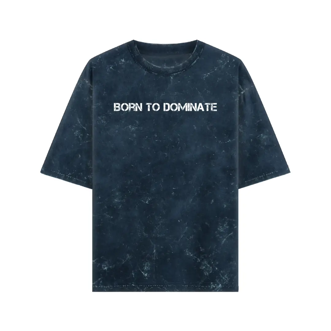 Born To Dominate Acid Washed Oversized T-shirt - Image 4