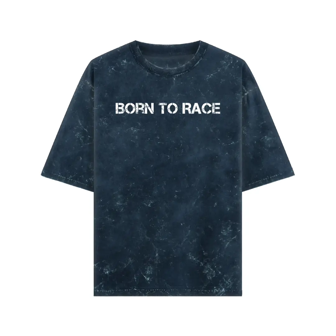Born To Race Acid Washed Oversized T-shirt - Image 4