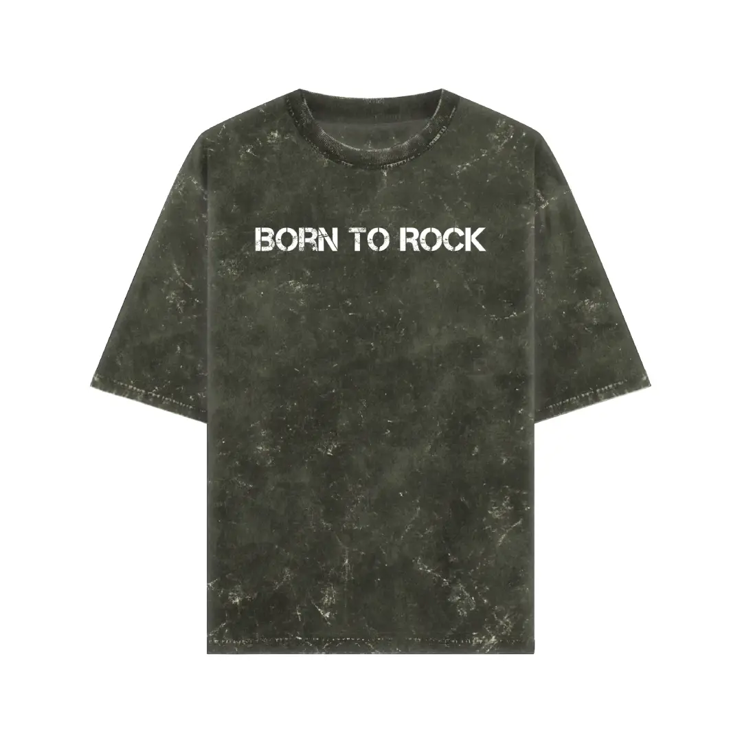 Born To Rock Acid Washed Oversized T-shirt - Image 6