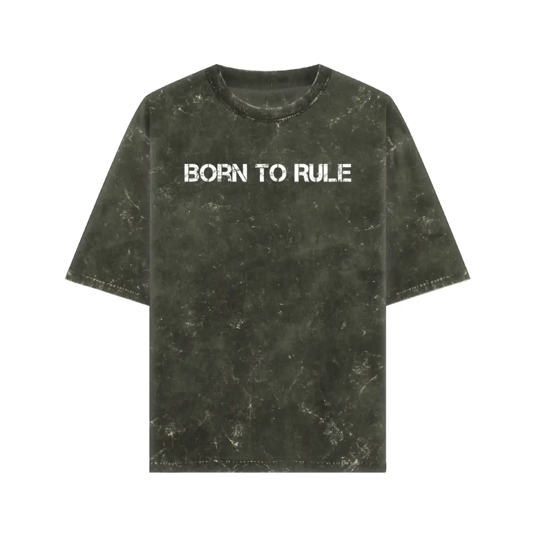 Born To Rule Acid Washed Oversized T-shirt - Image 6