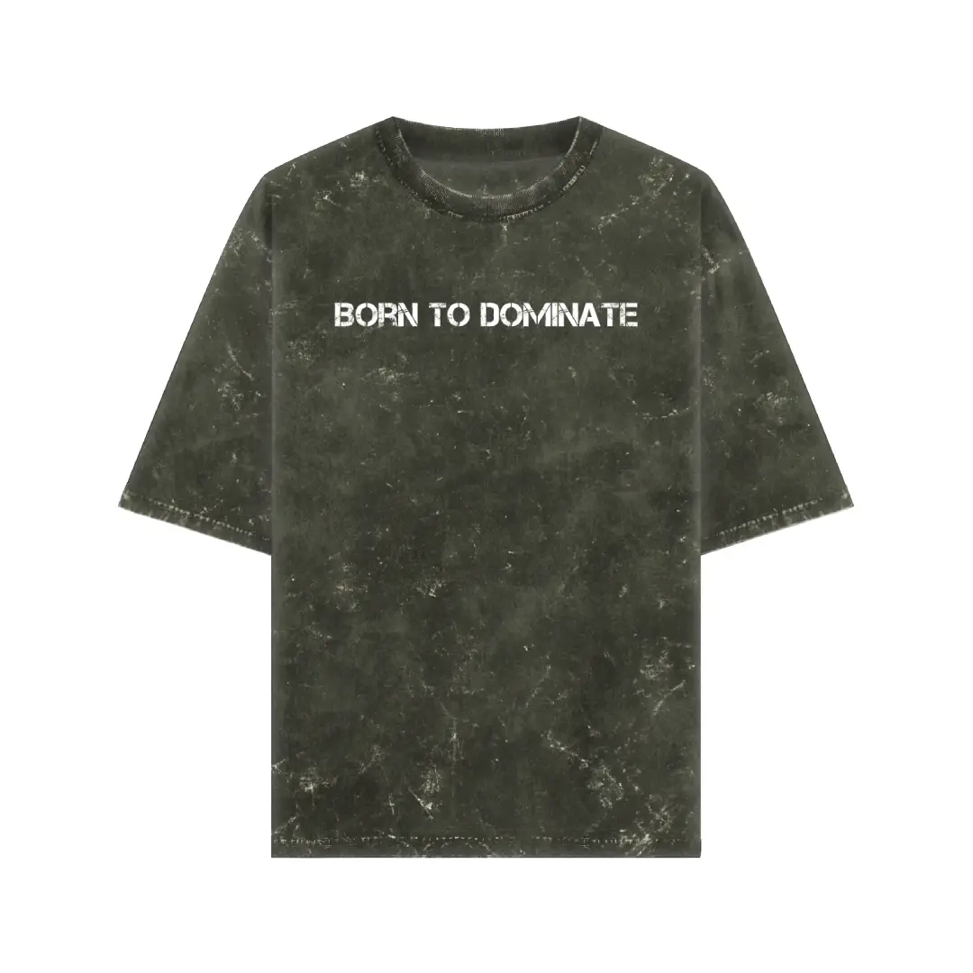 Born To Dominate Acid Washed Oversized T-shirt - Image 6