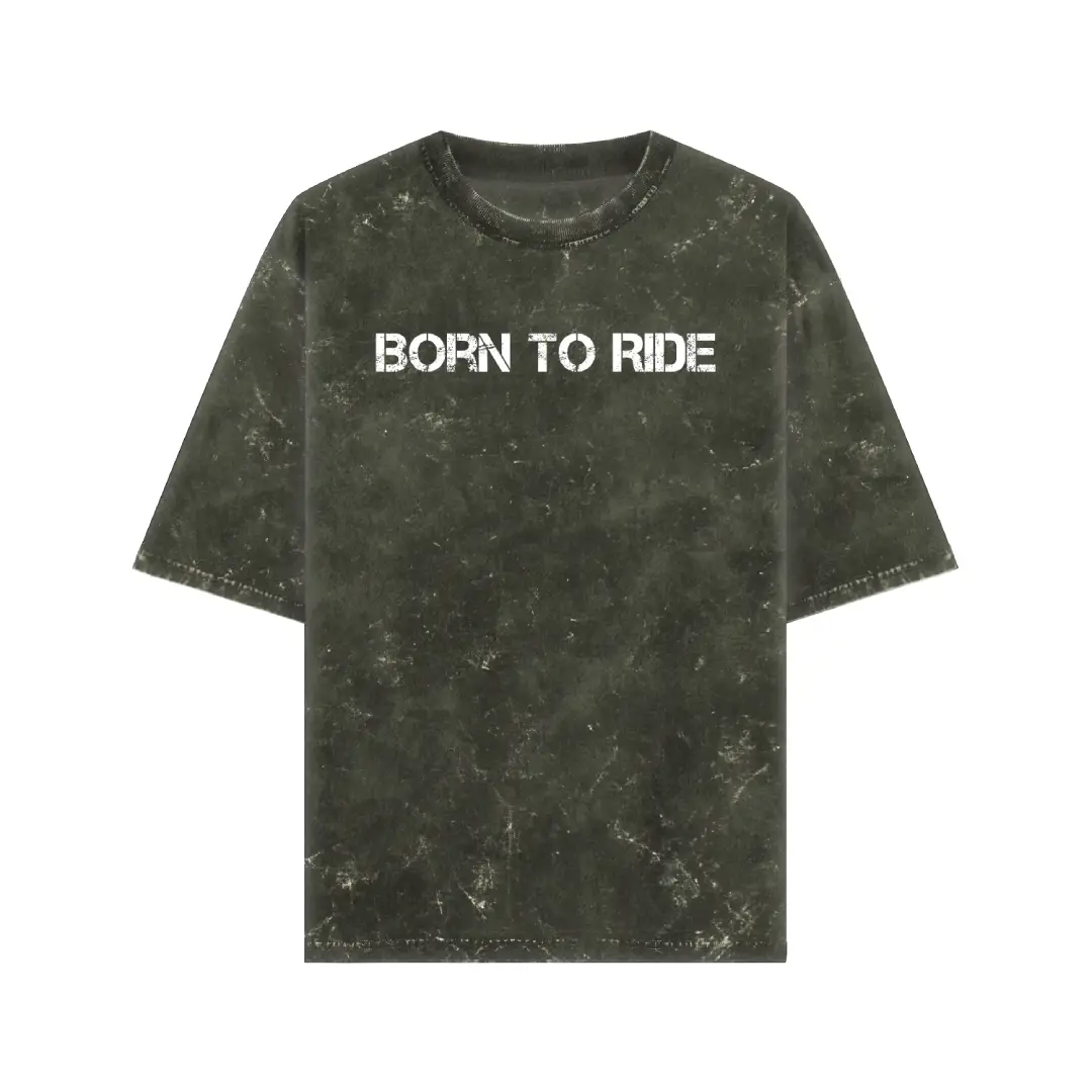 Born To Ride Acid Washed Oversized T-shirt - Image 6