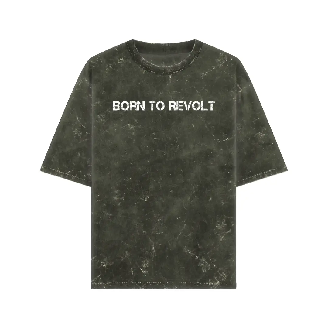 Born To Revolt Acid Washed Oversized T-shirt - Image 6