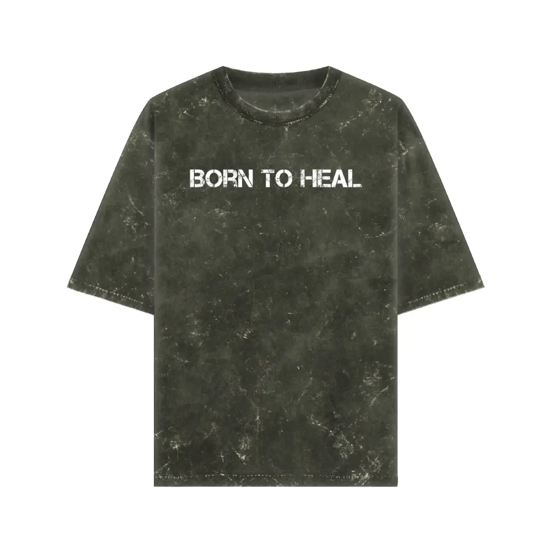 Born To Heal Acid Washed Oversized T-shirt - Image 6