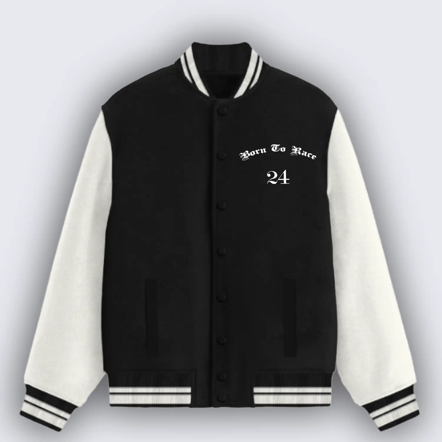 Born To Race Black Varsity Jacket - Image 2