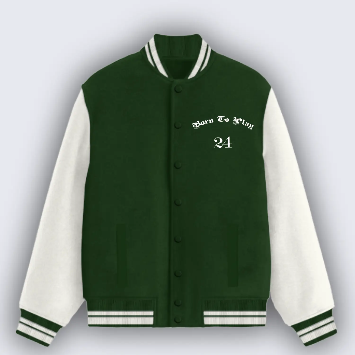 Born To Play Green Varsity Jacket