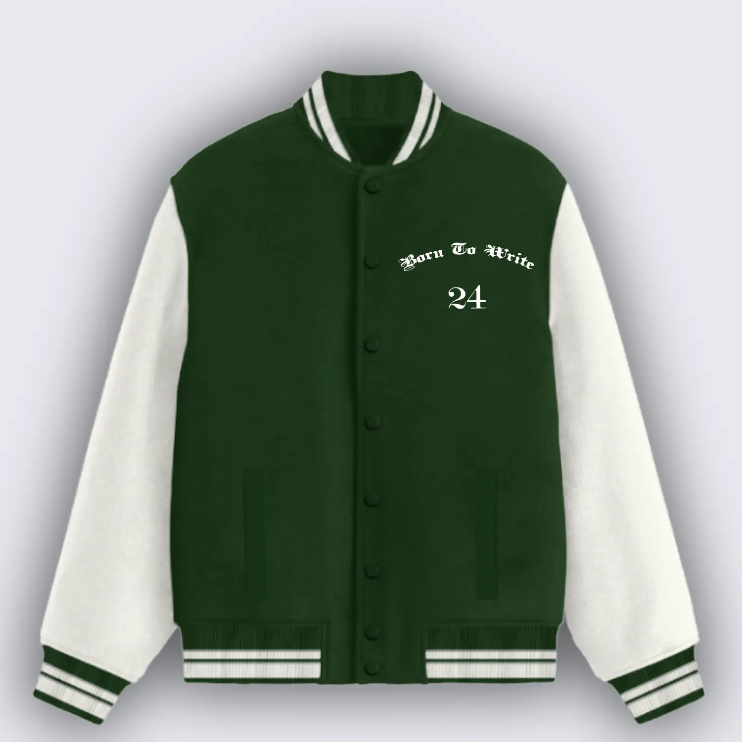Born To Write Green Varsity Jacket