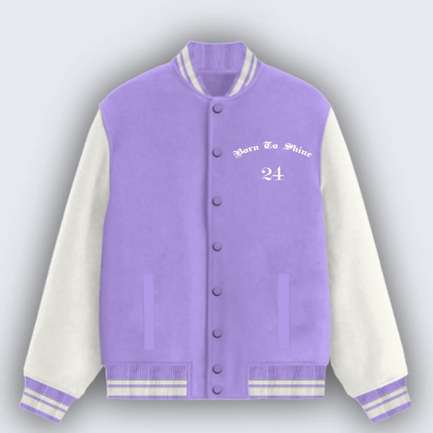 Born To Shine Lavender Varsity Jacket - Image 2