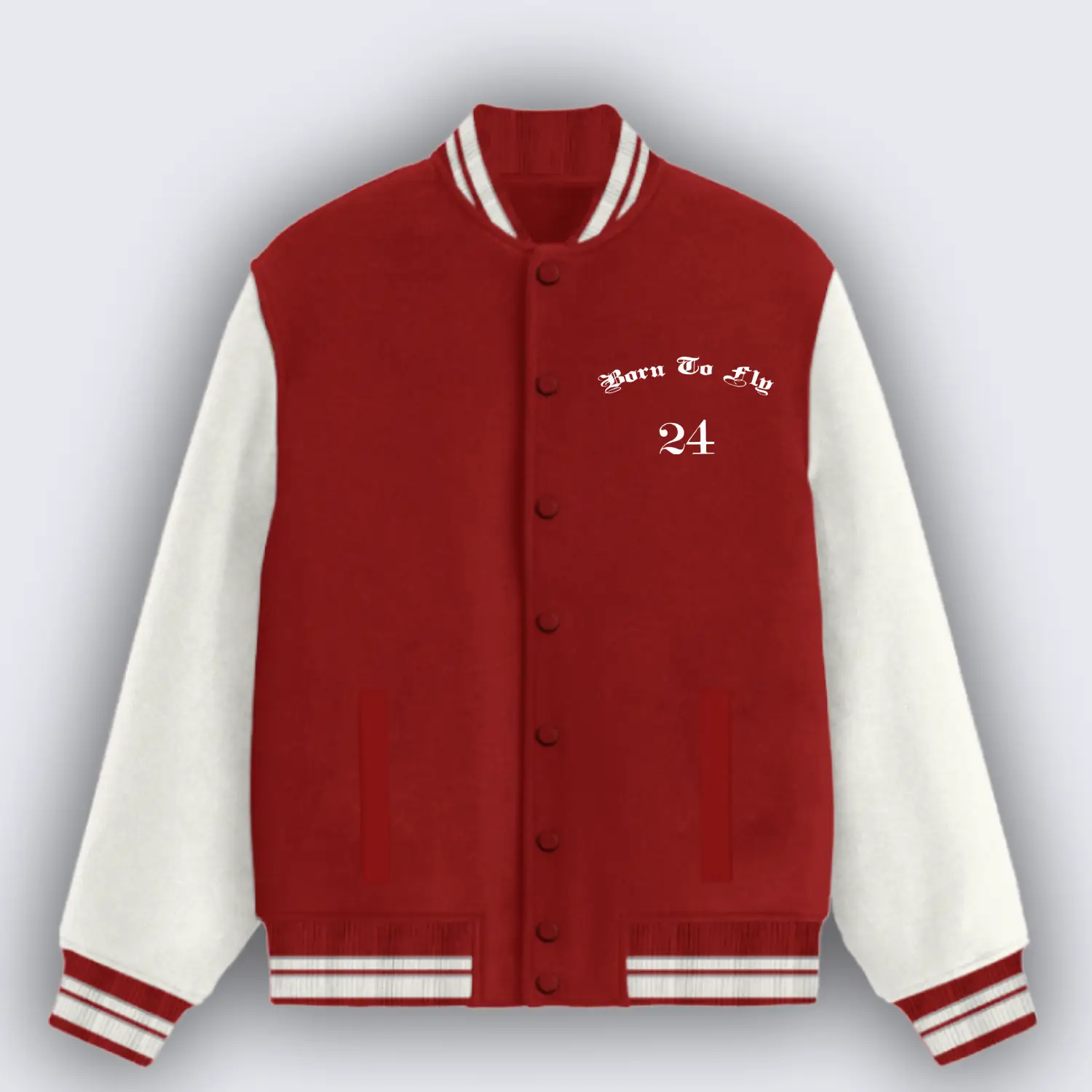 Born To Fly Red Varsity Jacket - Image 2