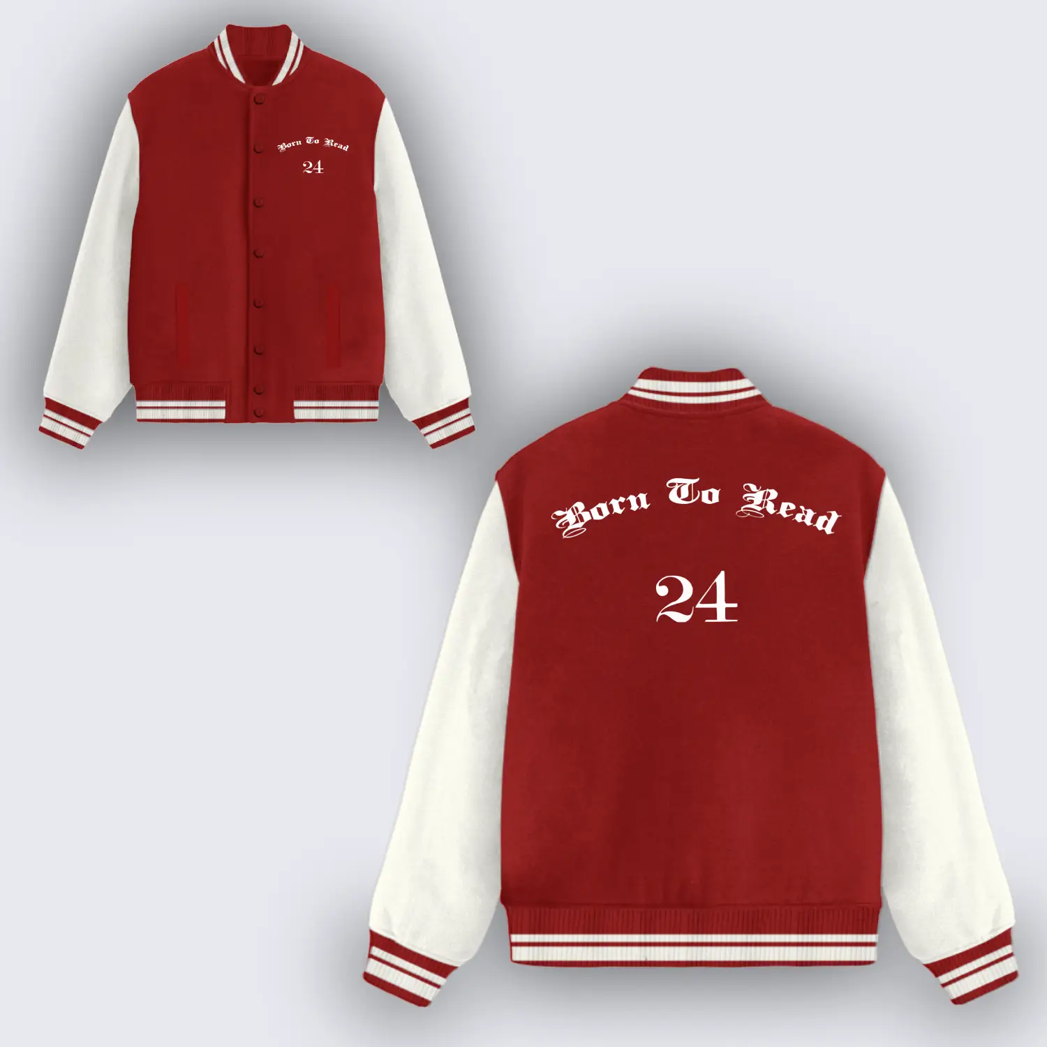 Born To Read Red Varsity Jacket