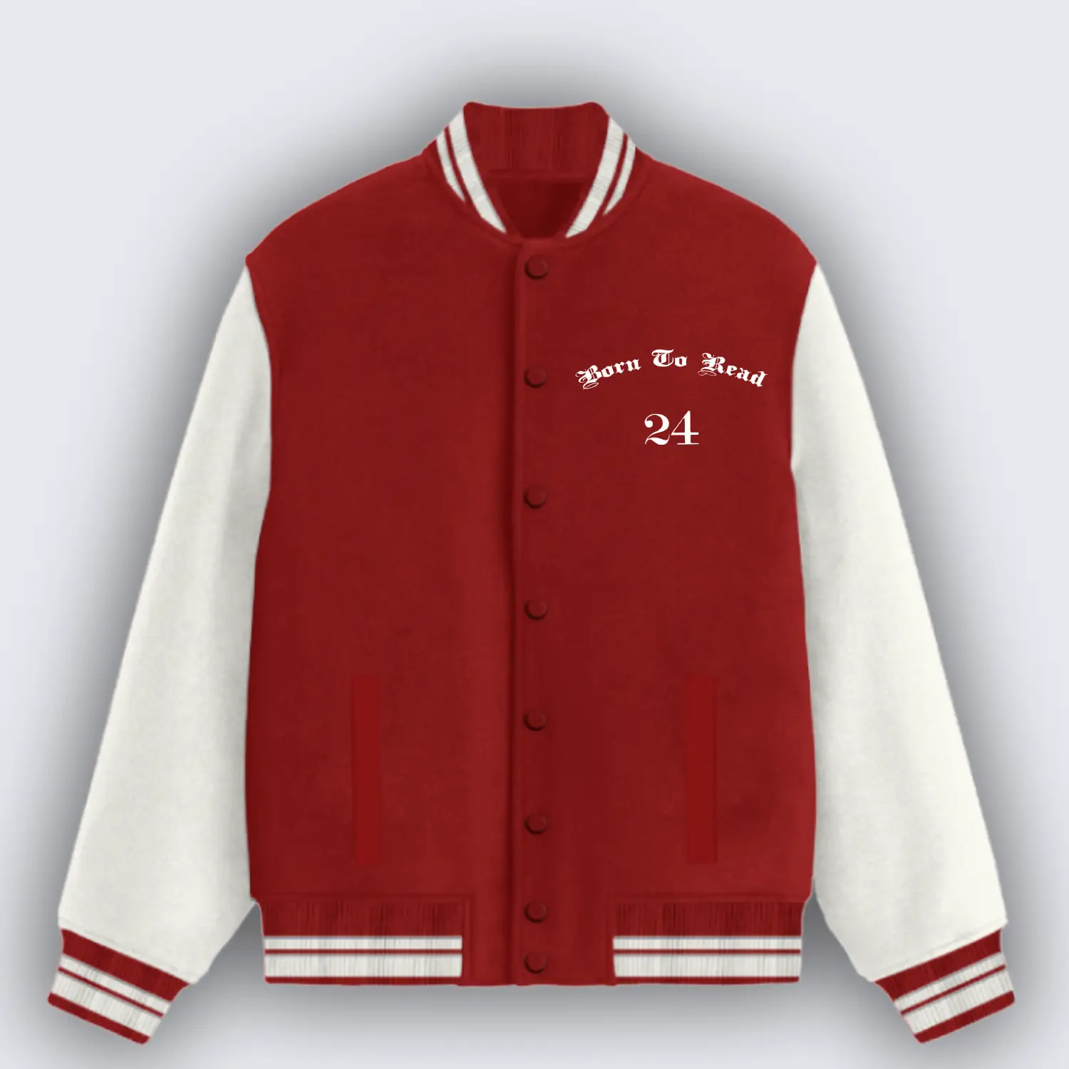 Born To Read Red Varsity Jacket - Image 2