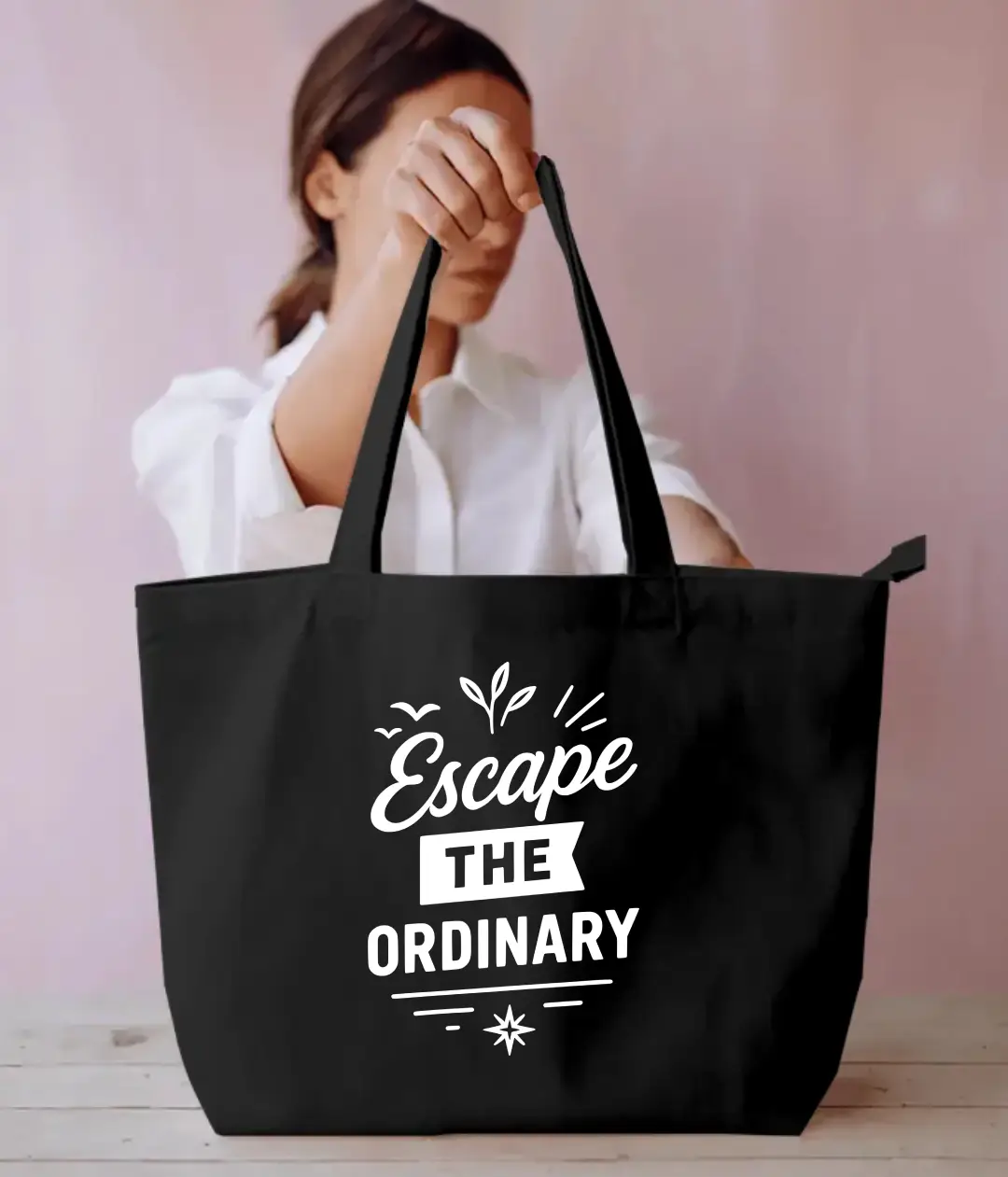 Escape The Ordinary Everyday Large Black Tote Bag