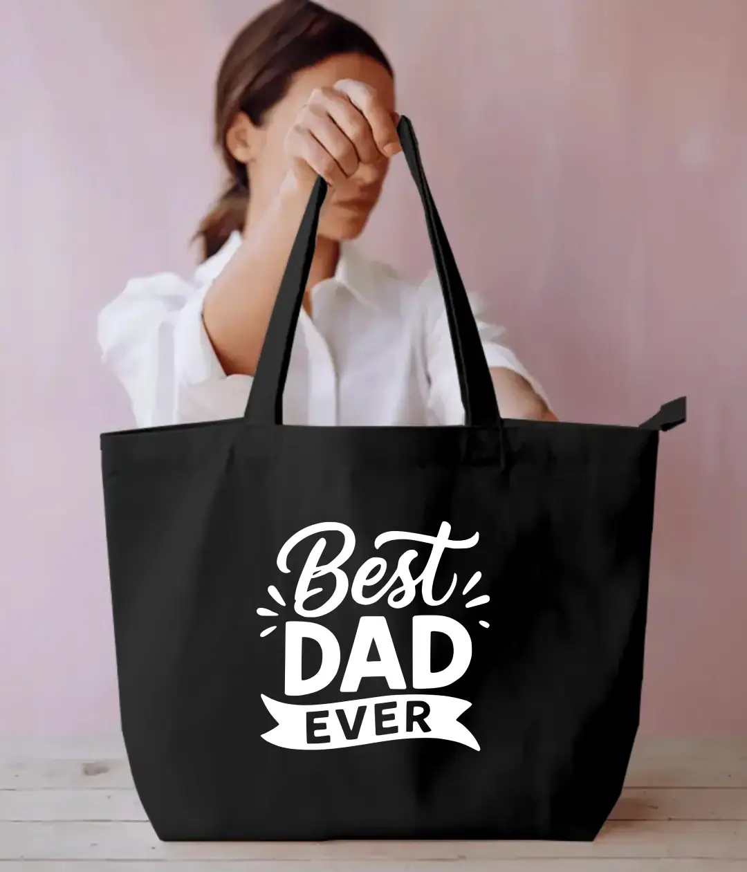Best Dad Ever Large Black Tote Bag